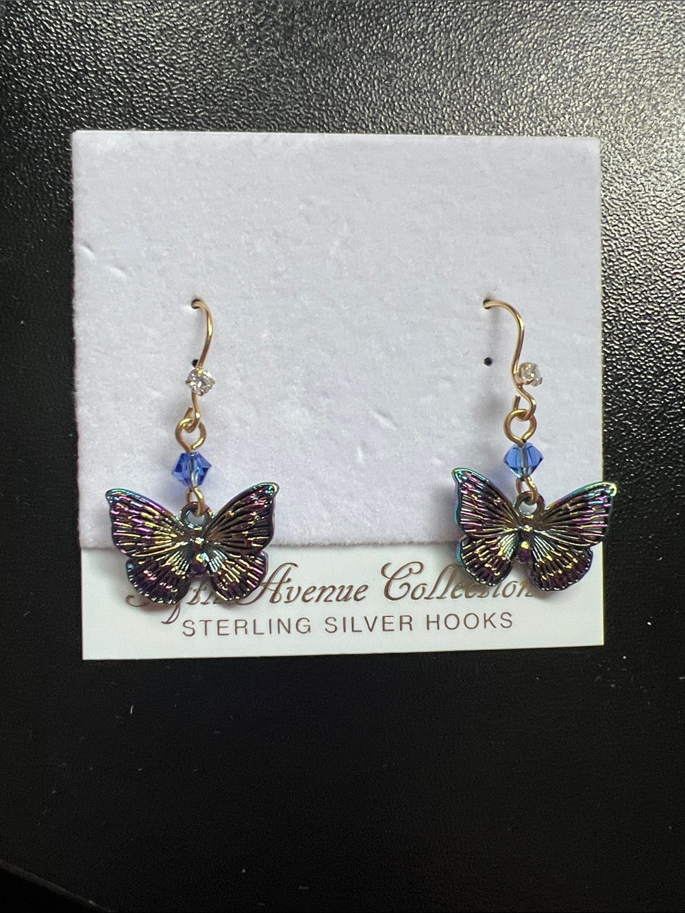 5th Avenue Collection Iridescent Butterfly Drop Earrings - Multi-Color